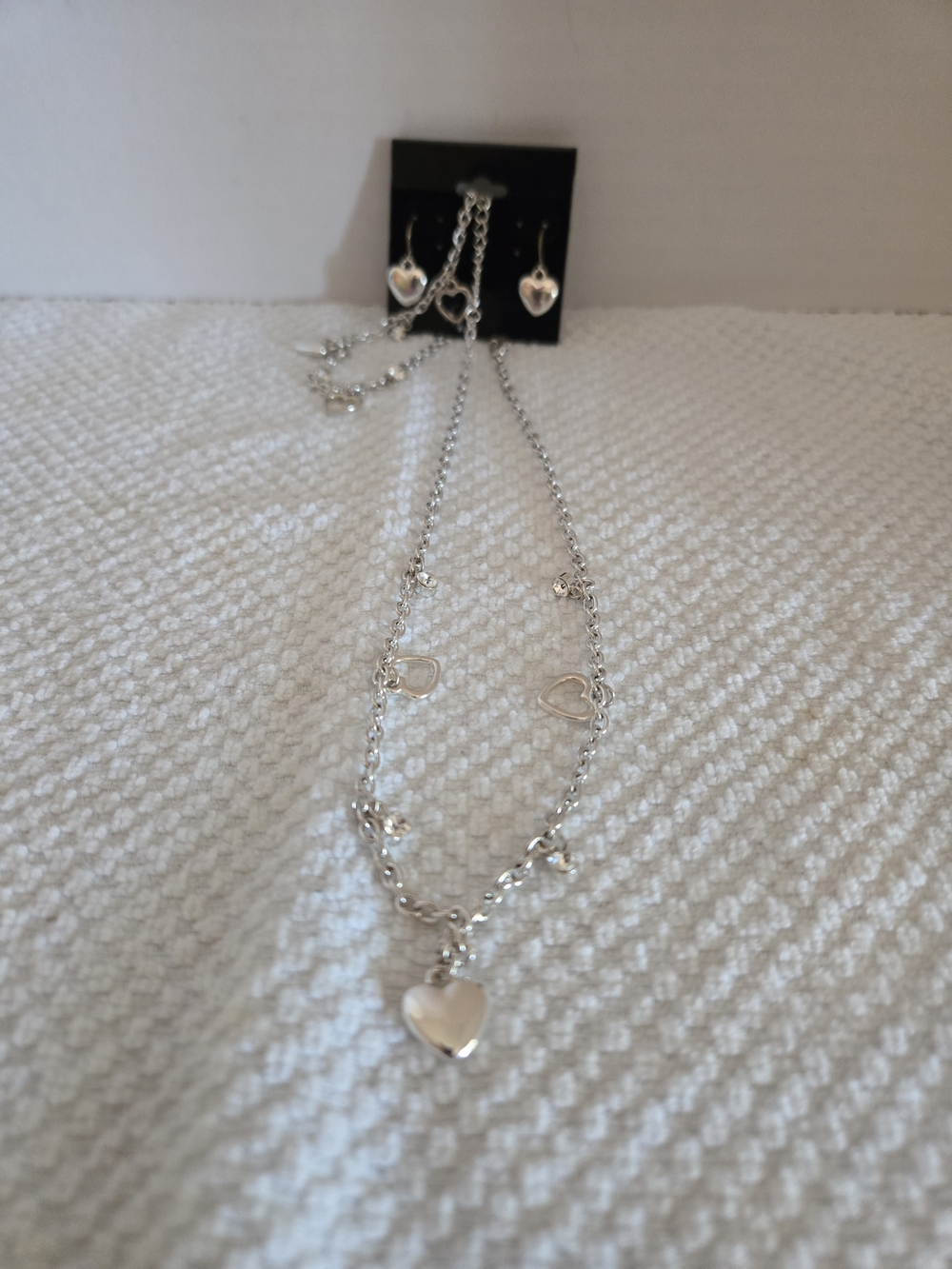 Costume Jewelry Heart Necklace, Earring And Bracelet
